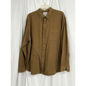 Men's Saddlebred Man Button Down Shirt‎ Brown Big & Tall 3X 100% Cotton Pocket